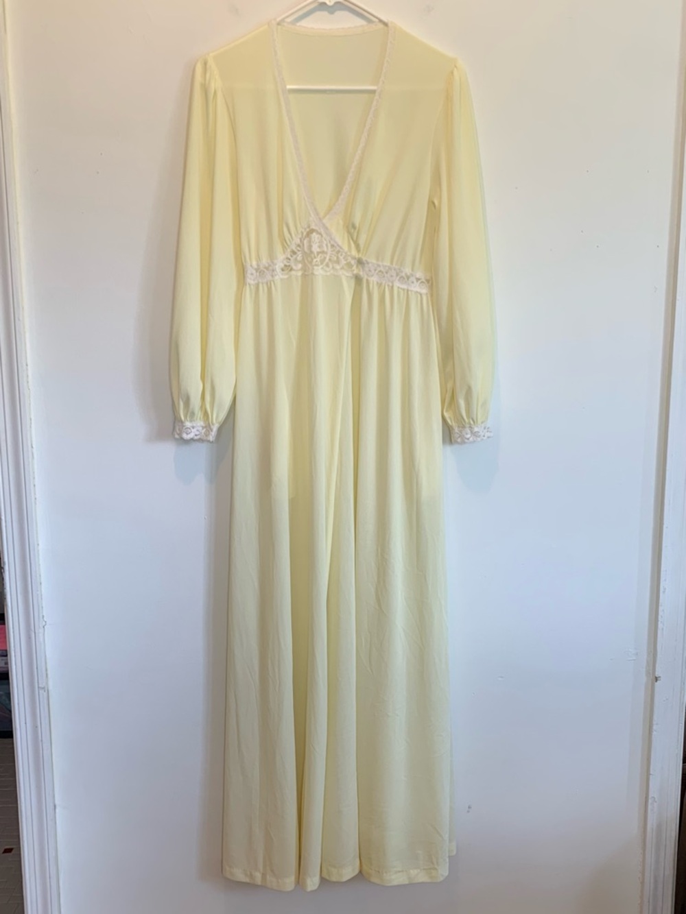 Vintage 60s 70s Satin Long Wrap Robe Dressing Gown